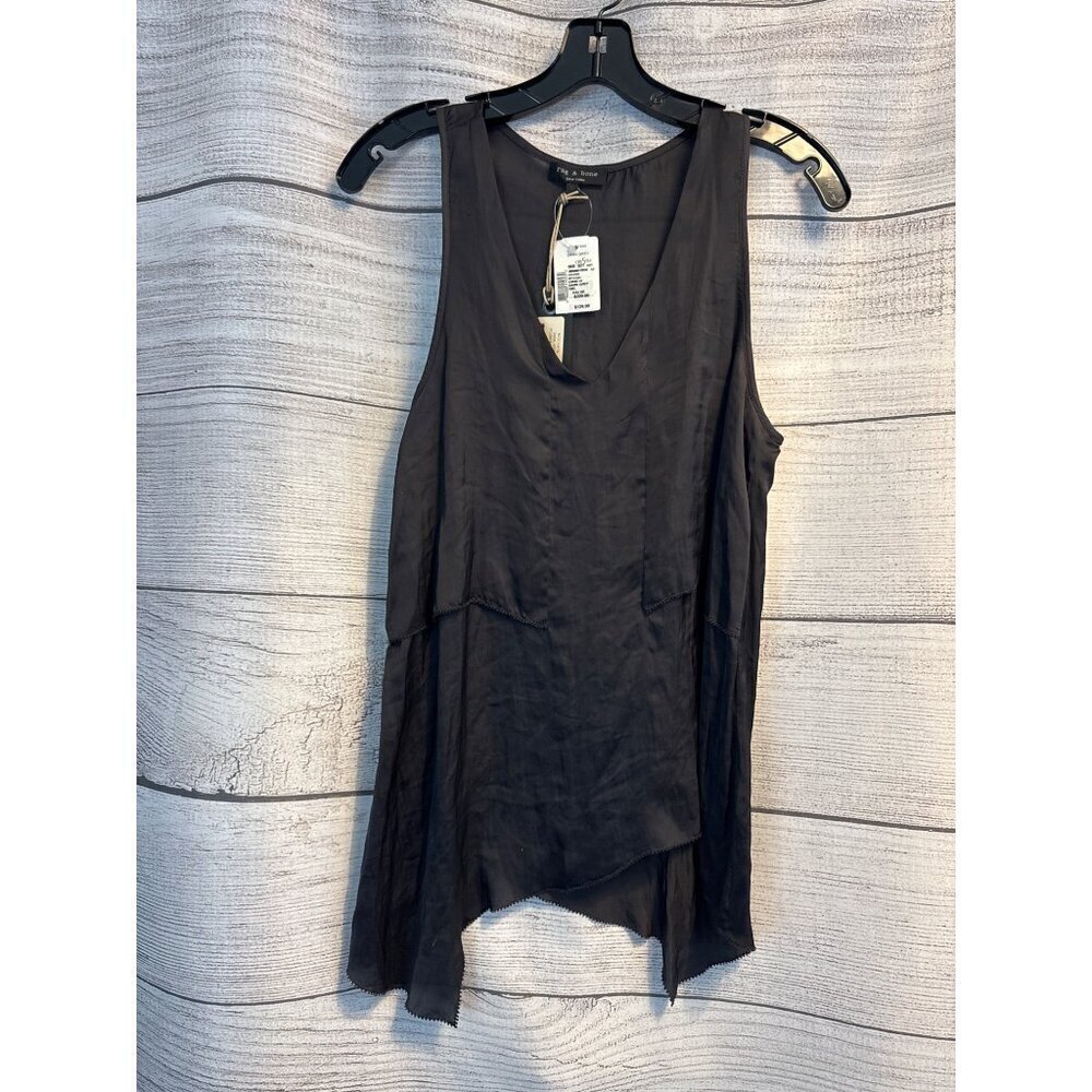 NWT Rag & Bone Dark Grey Sleeveless Asymmetrical Top S
